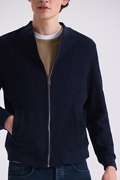 Jakamen Темно-синій Regular Fit Mono Yaka Сезонний пальто