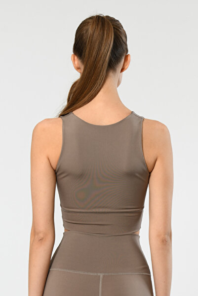 TÜREN Жіночий спортивний бюстгальтер з круглим вирізом 3702/Візон