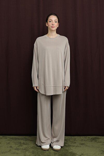 Puane Kadın Basic Takım - 14390TKS - Bej