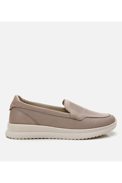 Hotiç Women's Leather Mink Comfort Flat Shoes