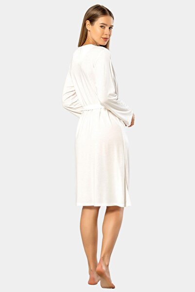 TÜREN Women's Plain Strap Dressing Gown 3164/Cream