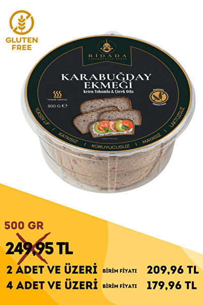 Ridada Glutensiz %100 Karabuğday Ekmeği 500 G (Keten Tohumlu & Çörek Otlu)