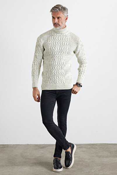 Livio Ferri Ανδρικό πουλόβερ με πλέξη με ραβδώσεις με διαμάντια