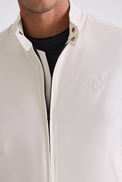 Jakamen Stone Comfort Fit Stand Collar Front Zipper Seasonal Coat