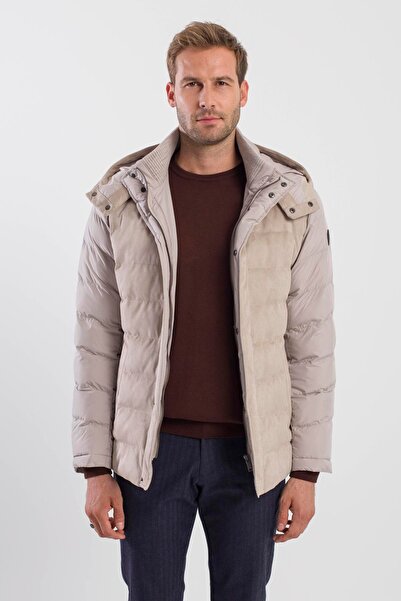 Jakamen Taş Comfort Fit Kapüşonlu Şişme Mont