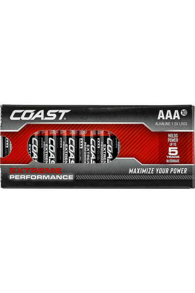 Coast Set de 10 baterii alcaline AAA / LR03 1.5V Extreme Performance (SUA)