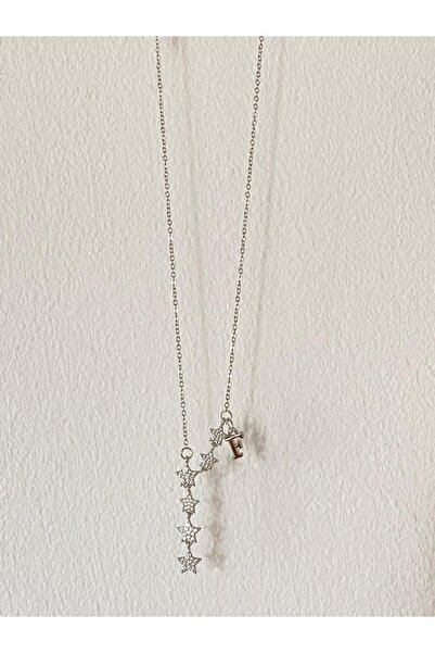 bijoux uniques Shooting Star F Letter Steel Necklace