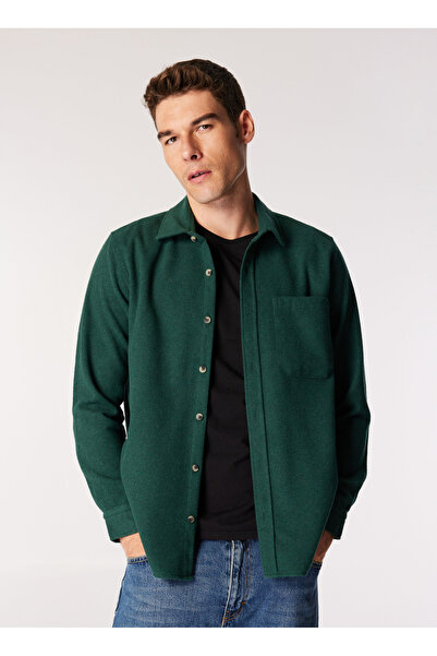 Lee Cooper Regular Fit Zümrüt Yeşili Erkek Gömlek 251 LCM 241008 HAROLD ZÜMRÜT