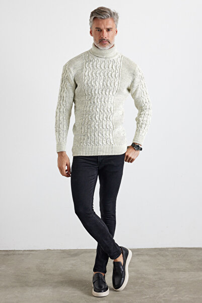 Livio Ferri Ανδρικό πουλόβερ με πλέξη με ραβδώσεις με διαμάντια