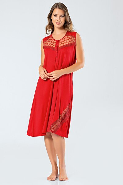 TÜREN Women's Oversized Nightgown 3124/Red