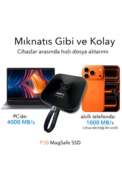 ADDLINK P30 1Tb 4000-3600 Mb/S USB 4.0 (40Gbps) Type-C Portable Ssd Ad1Tbp30B4K