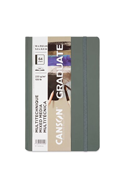 Canson Graduate Gray Mixed Media 14x21.6cm 220gr 32 Yaprak Çok Amaçlı Blok / ...