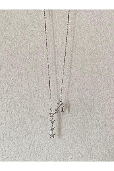 bijoux uniques Kayan Yıldız İ Harfli Çelik Kolye