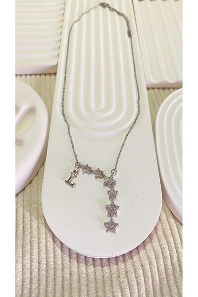 bijoux uniques قلادة من الفولاذ على شكل حرف L من Shooting Star