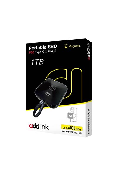 ADDLINK P30 1TB 4000-3600 MB/s USB 4.0 (40Gbps) Type-C Portable Taşınabilir SSD AD1TBP30B4K
