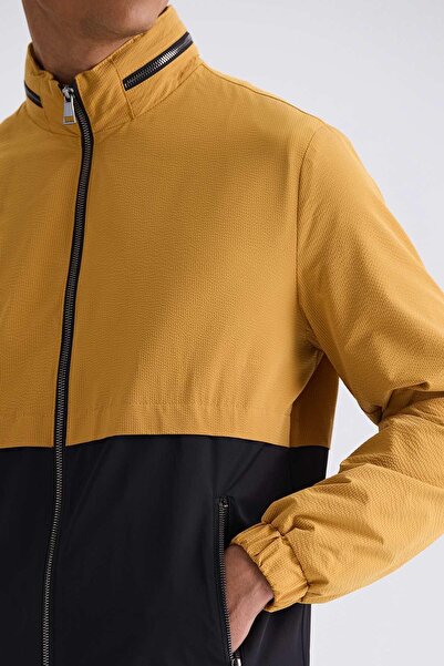 Jakamen Sarı Comfort Fit Hakim Yaka Mevsimlik Mont