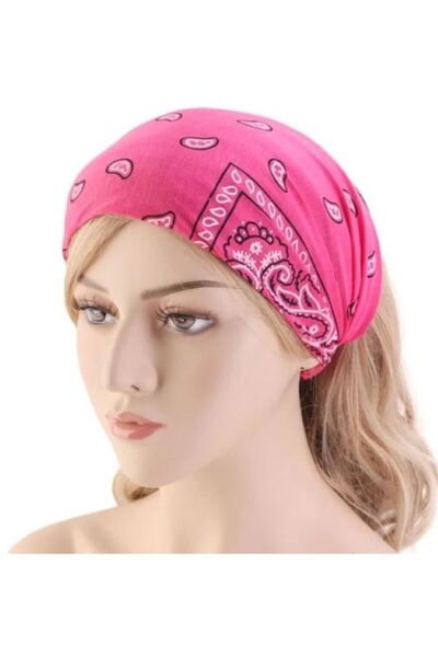 BERG Ροζ Λευκό Μπλε Μπαντάνα με Ethnic Pattern, Κορδέλα μαλλιών