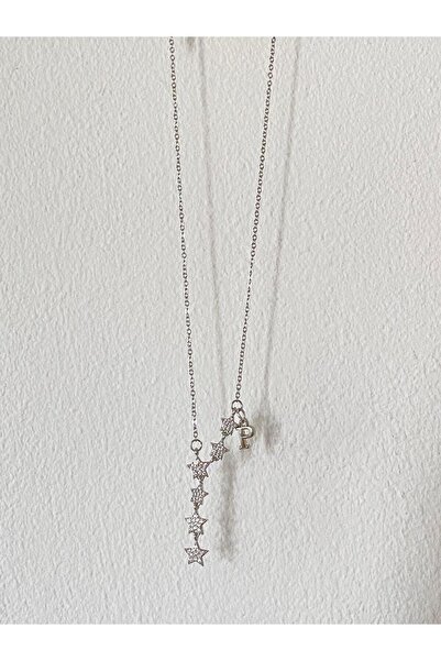 bijoux uniques Shooting Star P Letter Steel Necklace