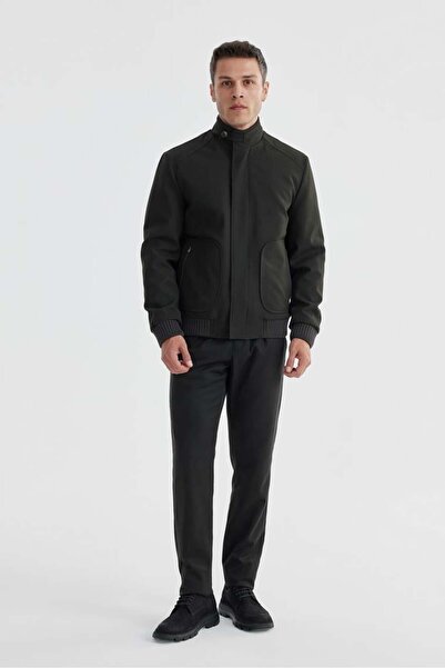 Jakamen Yeşil Comfort Fit Dik Yaka Casual Mont