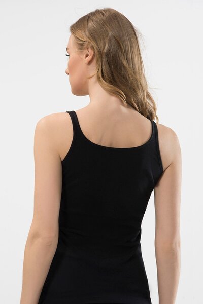 TÜREN Women's U-Neck Strap 2-Piece Camisole Undershirt 289/Black