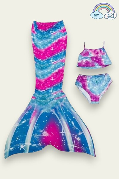 My Kids Wear Kız Çocuk Deniz Kızı Mayo Kostüm Renkli