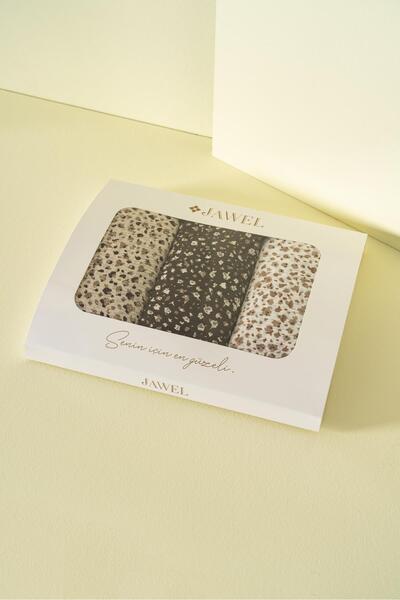 JAWEL Kadın Kırışmaz Tesettür 3'lü Bürümcük Şal Paketi (Krem-Vanilya-Kahve)