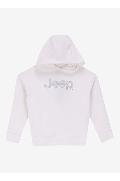 Jeep Ekru Kız Çocuk Baskılı Sweatshirt J4WG-SWT7565 Beden: 11-12 Yaş