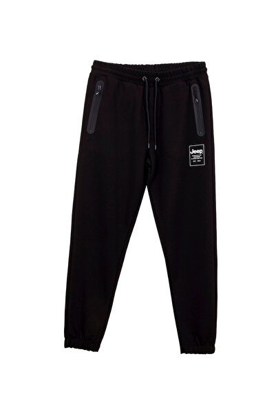 Jeep Siyah Erkek Standart Kalıp Eşofman Altı J4WM-EA7357