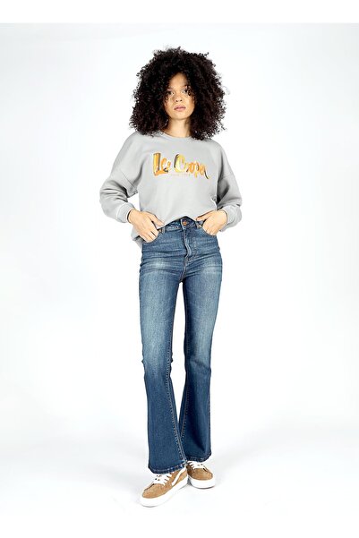 Lee Cooper Normal Bel Normal Paça Flare Mavi Kadın Denim Pantolon 251 LCF 121023 LUNA MOSTAR LIGHT