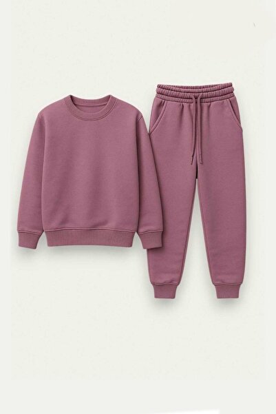 Monila طقم علوي وسروال أساسي من قماش سادونلوكس بثلاث خيوط للأطفال من الجنسين