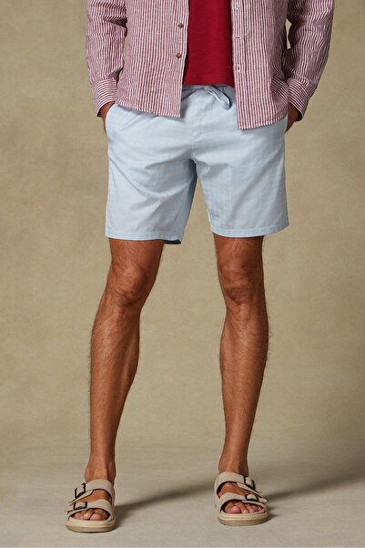 Abbate Sky Jakar Бавовняні шорти Comfort Fit світло-блакитного кольору з малюнком для чоловіків