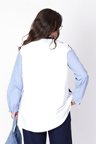 Büyük Moda Mixli Striped Bluz