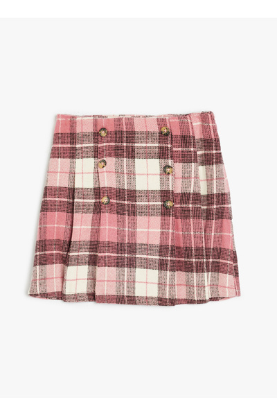 Koton Button Detailed Pleated Skirt