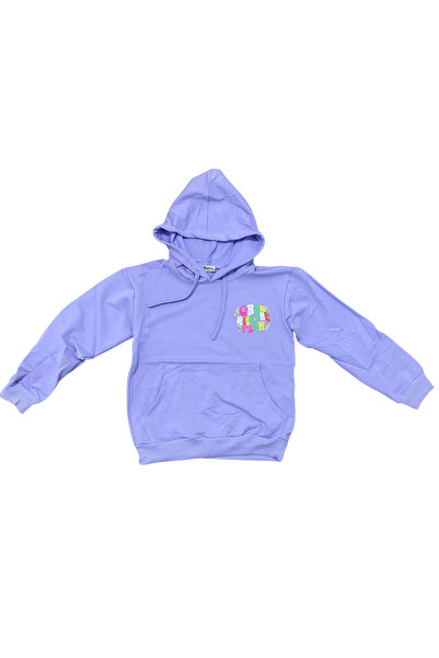 OEM Hanorac mov cu glugă pentru copii – imprimeu „Grow with the Flow”