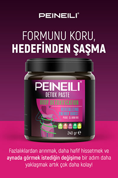 PEINEILI Bitkisel Detox Macunu Yeşil Çay Çam Balı Hayıt Tohumu Adaçayı Kilo Vermeye Yardımcı Form Macun 240gr