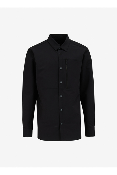 Fabrika Basic Gömlek Yaka Düz Siyah Erkek Gömlek F4WM-GML 2579