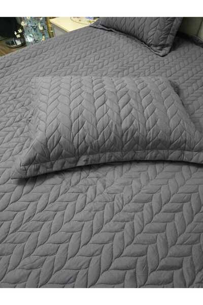 Taç Glory Çift Kişilik Yatak Örtüsü Takımı Antrasit