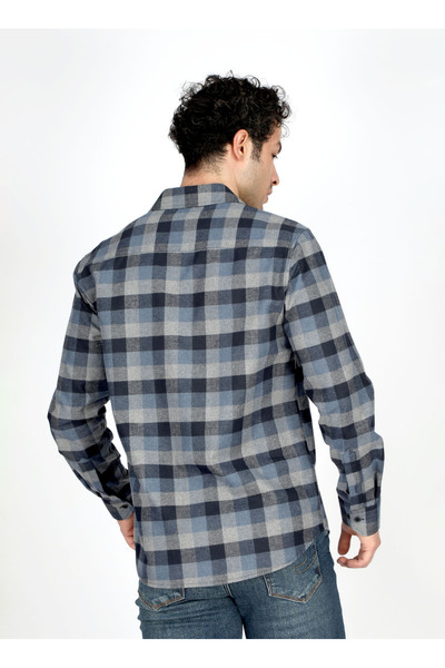 Lee Cooper Регулярний крій Індіго Чоловіча сорочка 251 LCM 241001 ALPIN İNDİGO-LACİ