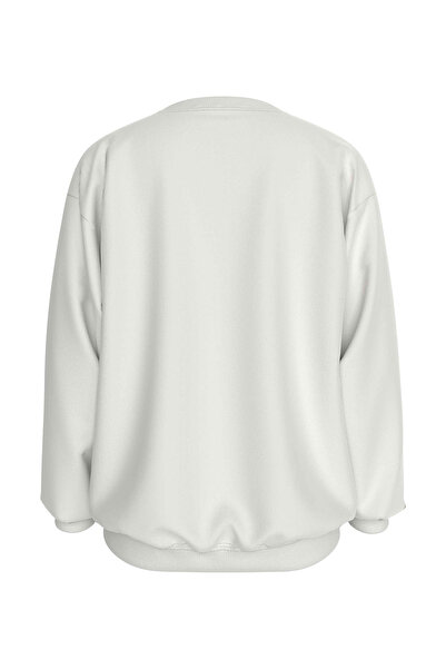 Calvin Klein Beyaz Erkek Çocuk Baskılı Sweatshirt IB0IB02204YBI