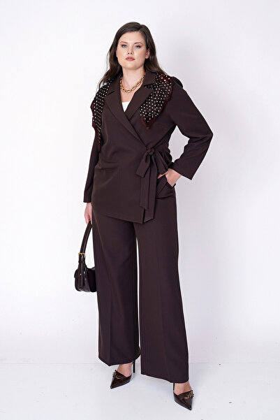 Büyük Moda BAĞCIKLI GENİŞ PAÇA KUMAŞ PANTOLON