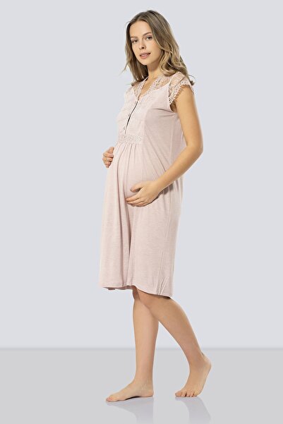 TÜREN Γυναικείο νυχτικό εγκυμοσύνης 3296/Πούδρα