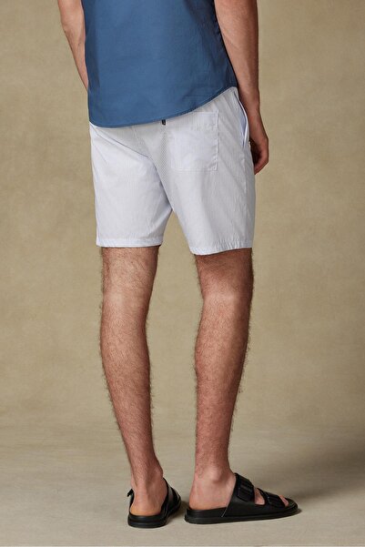 Abbate Pantaloni scurți pentru bărbați, în dungi, albastru deschis, din bumbac Sky Poplin