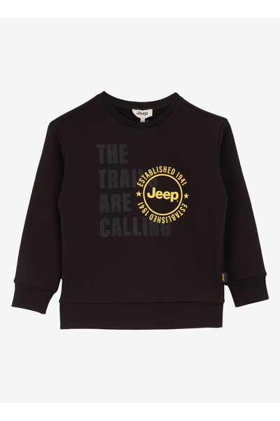 Jeep Siyah Erkek Çocuk Baskılı Sweatshirt C4WB-SWT4643 Beden: 13-14 Yaş