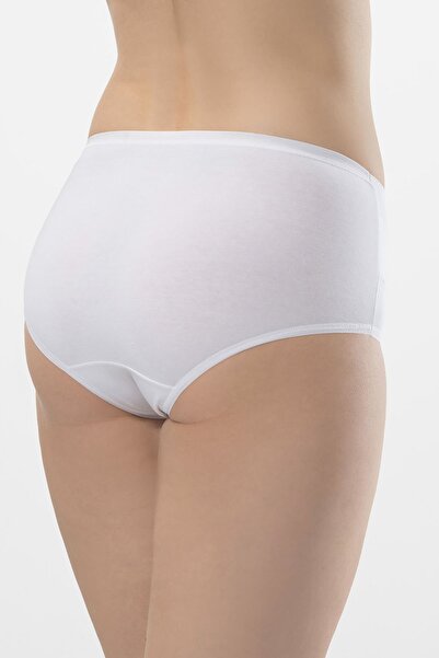 TÜREN 964 Chiloți albi din lycra pentru femei, pachet de 2