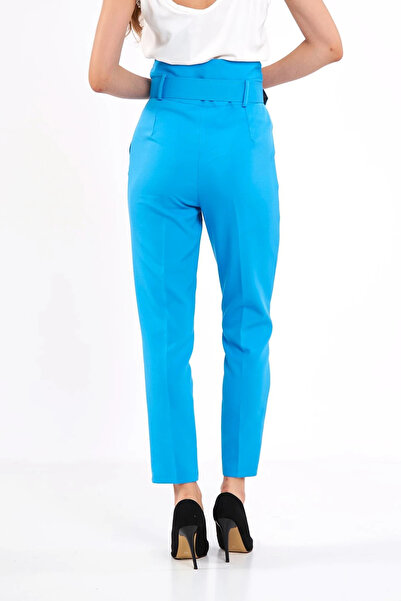 Swass Blue Women's Trousers with Thick Belt