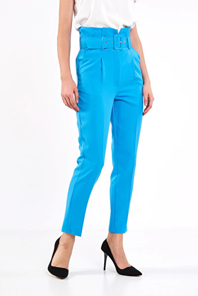 Swass Blue Women's Trousers with Thick Belt