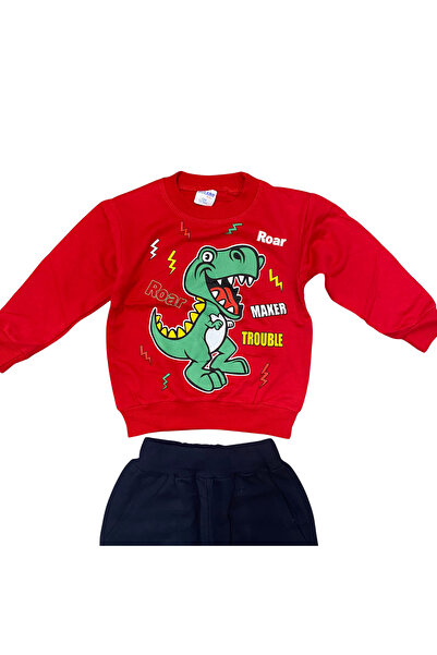 OEM Red children's tracksuit with dinosaur
