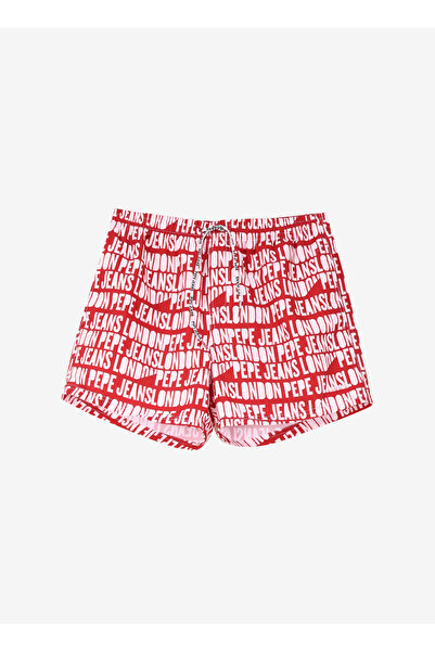Pepe Jeans Kırmızı Erkek Şort Mayo PMB10384 257 AO LOGO SWIMSHORT