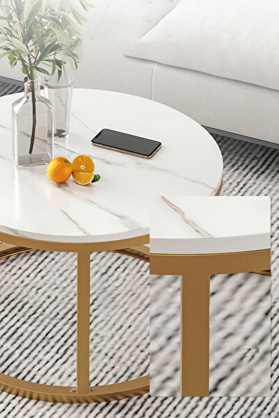 NKX 2 Round Coffee Table With Metal Frame