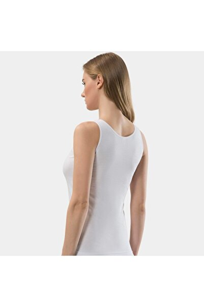 TÜREN Women's Lace V-Neck Strap Camisole 2-Piece Cotton Undershirt 290/White